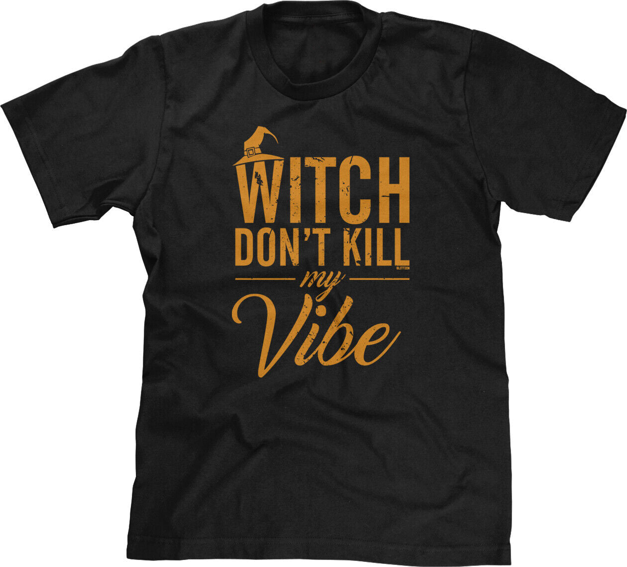 Witch Vibe Halloween Costume Distressed Trick or Treat Funny Party Text Mens Tee