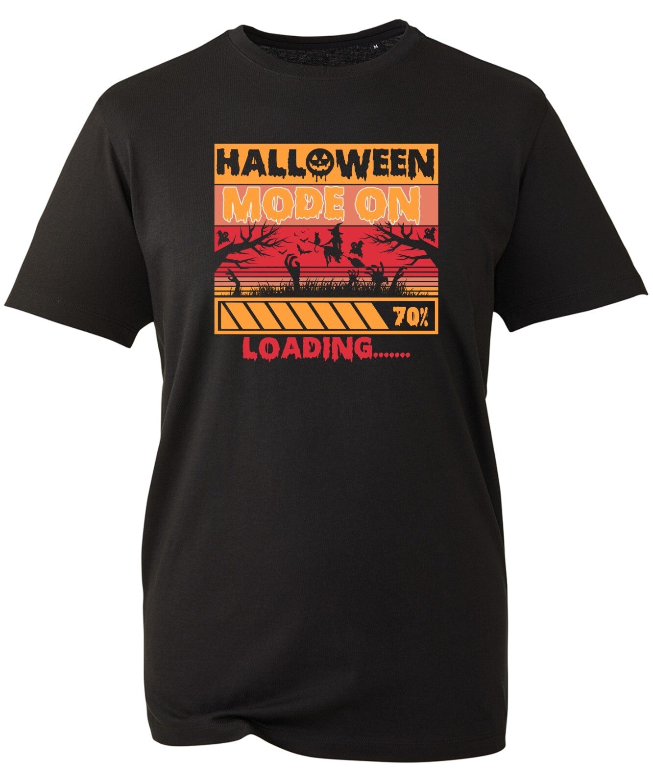 Halloween Mode On T Loading T-Shirt Horror Festive Scary Ghost Boo Nightmare Top