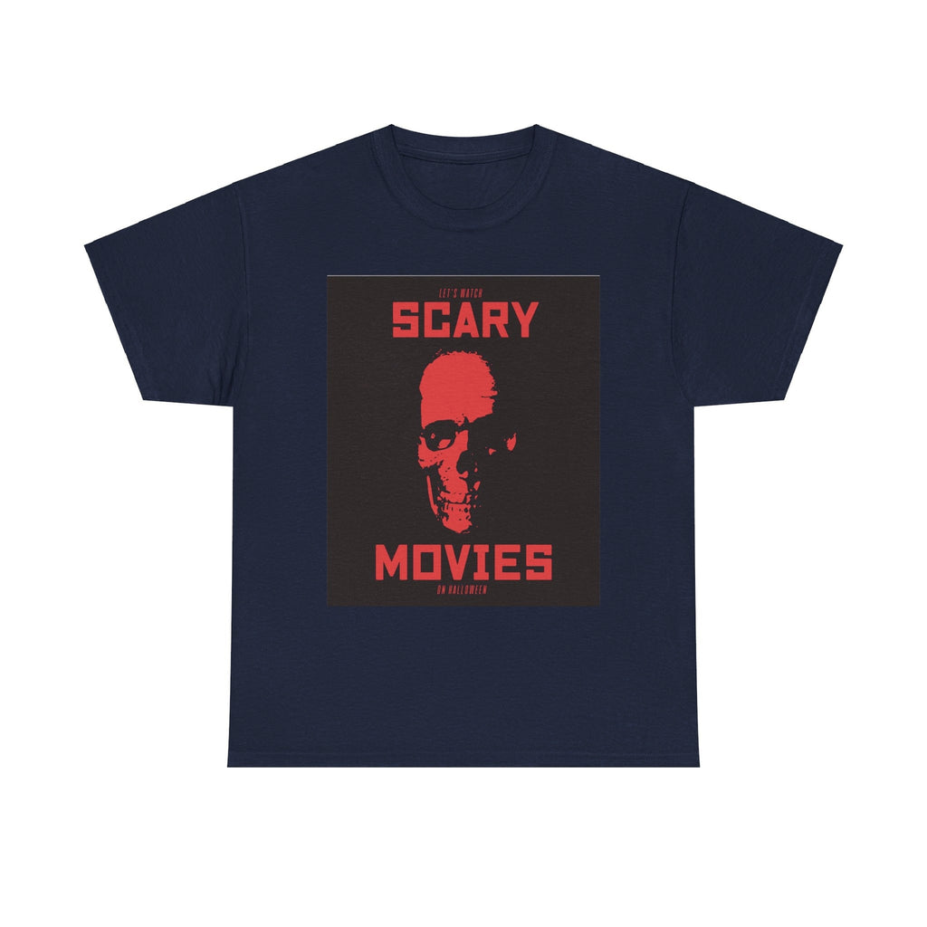 Scary Movies on Halloween T shirt skul red party costume october 31 trickortreat