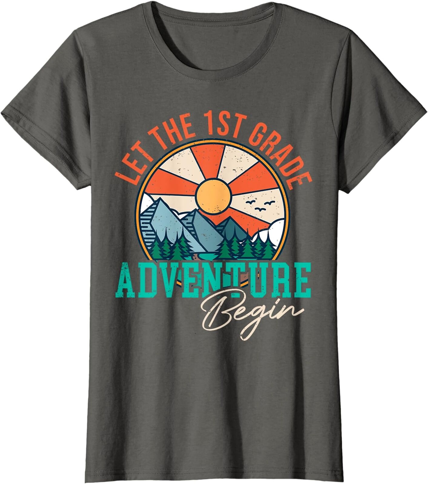 Let's The 1st Grade Adventure Begin Back To School Ladies' Crewneck T-Shirt