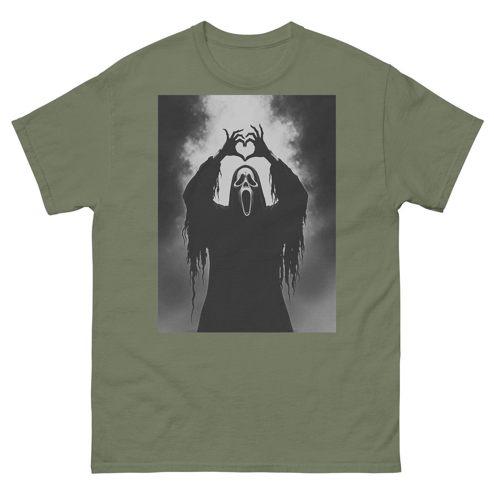 Ghost Heart Hands Scary Face Horror Poster Halloween T-Shirt