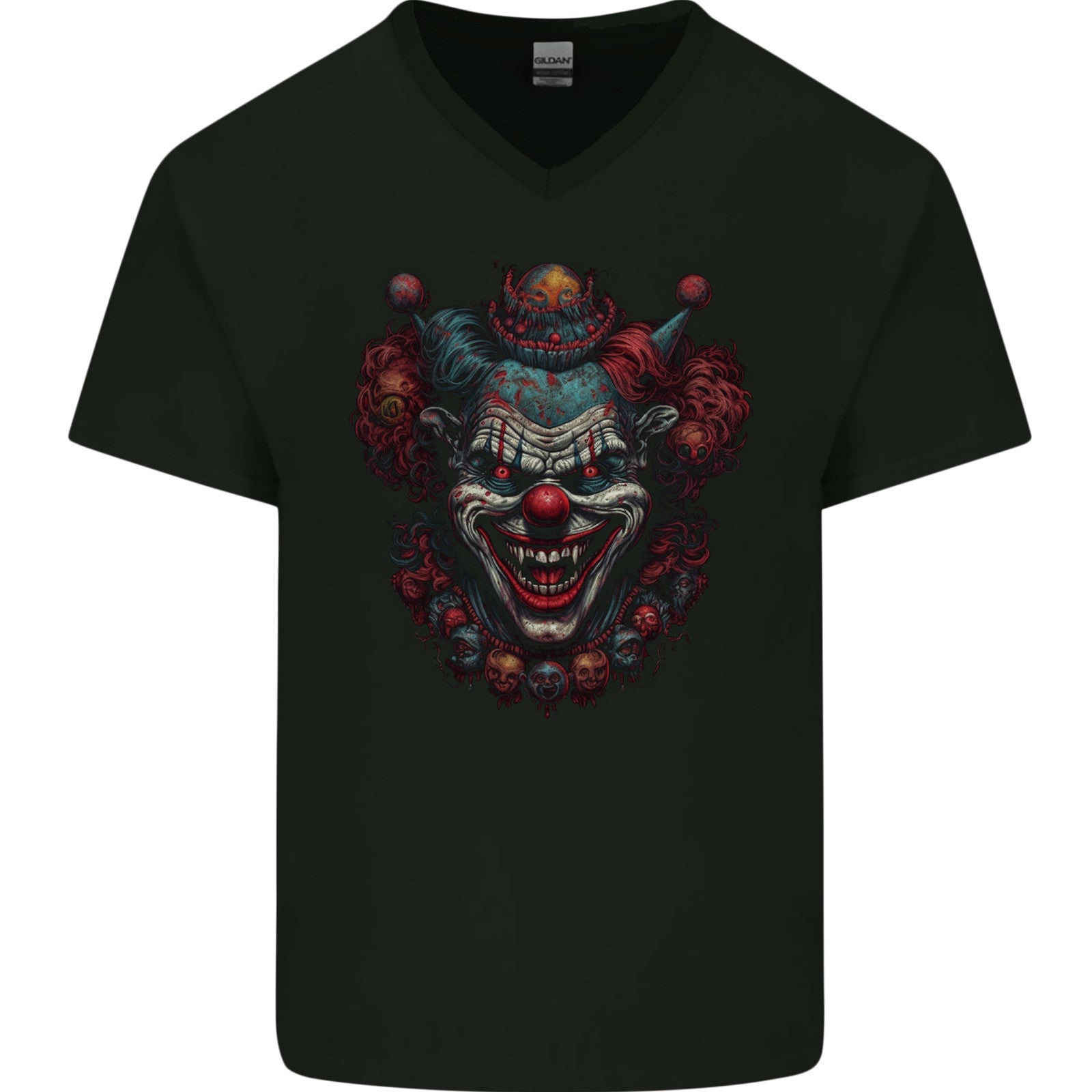 An Evil Clown Halloween Horror Vampire Mens V-Neck Cotton T-Shirt