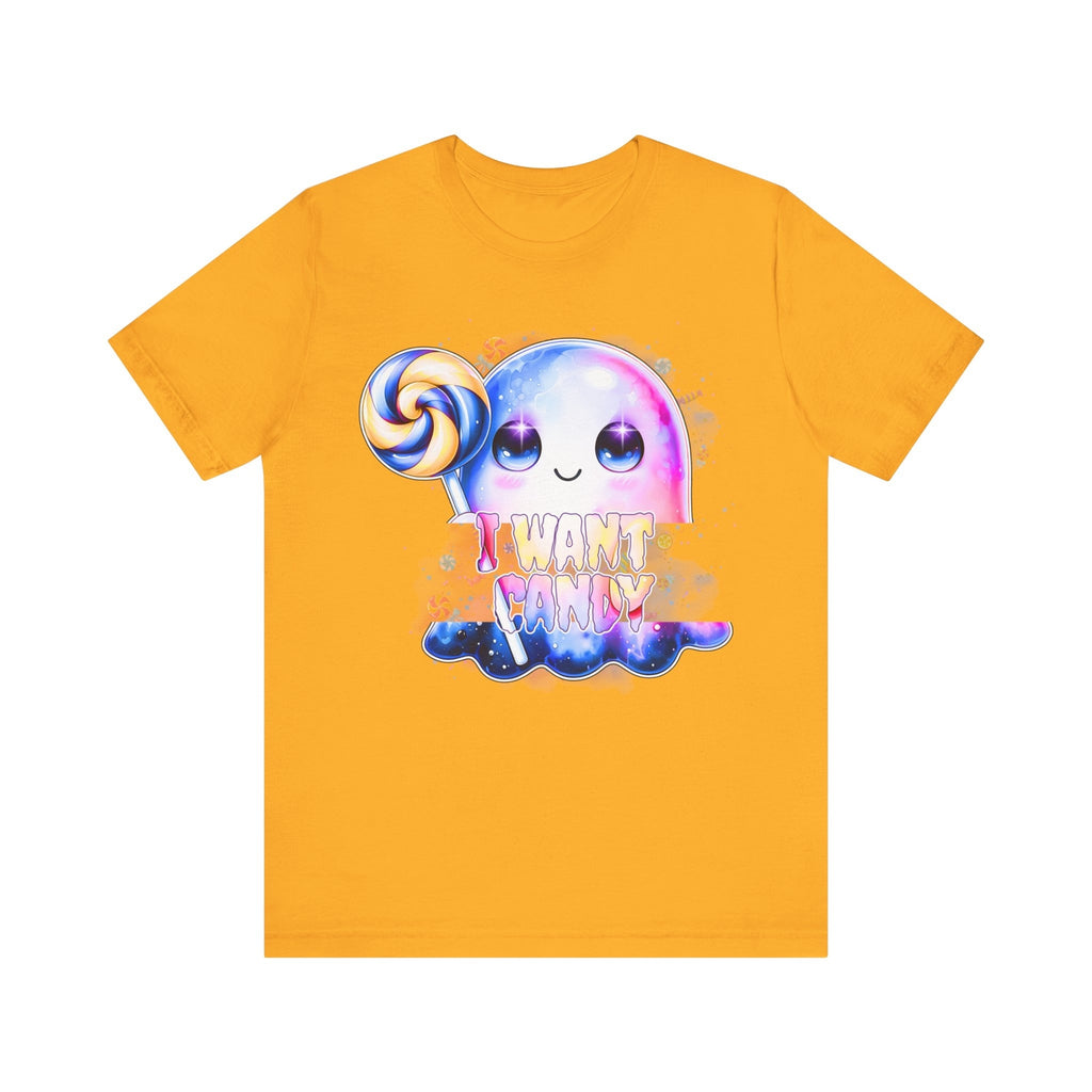 Trick or Treat Ghost: I Want Candy,  Spooky Season T-Shirt Bella + Canvas