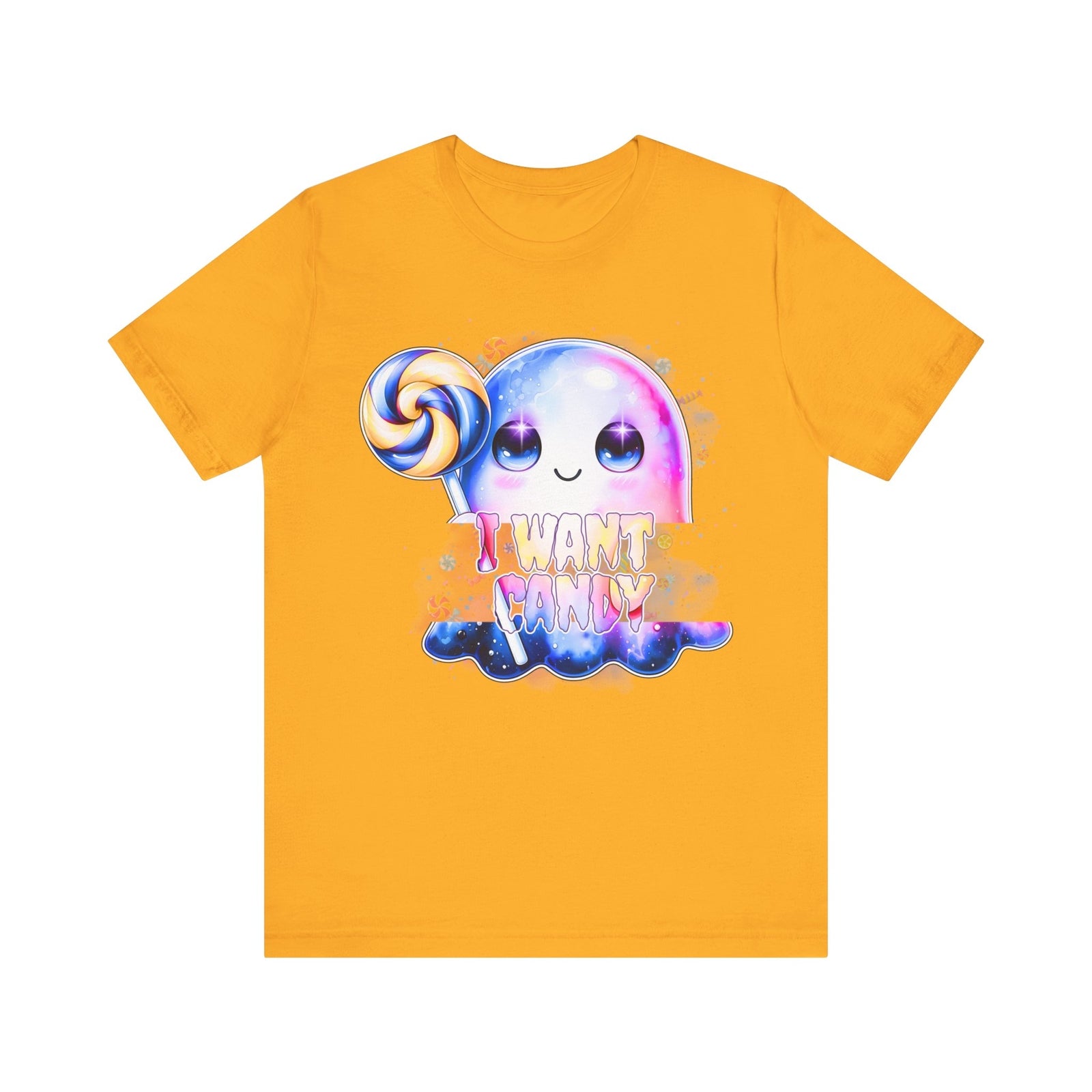 Trick or Treat Ghost: I Want Candy,  Spooky Season T-Shirt Bella + Canvas