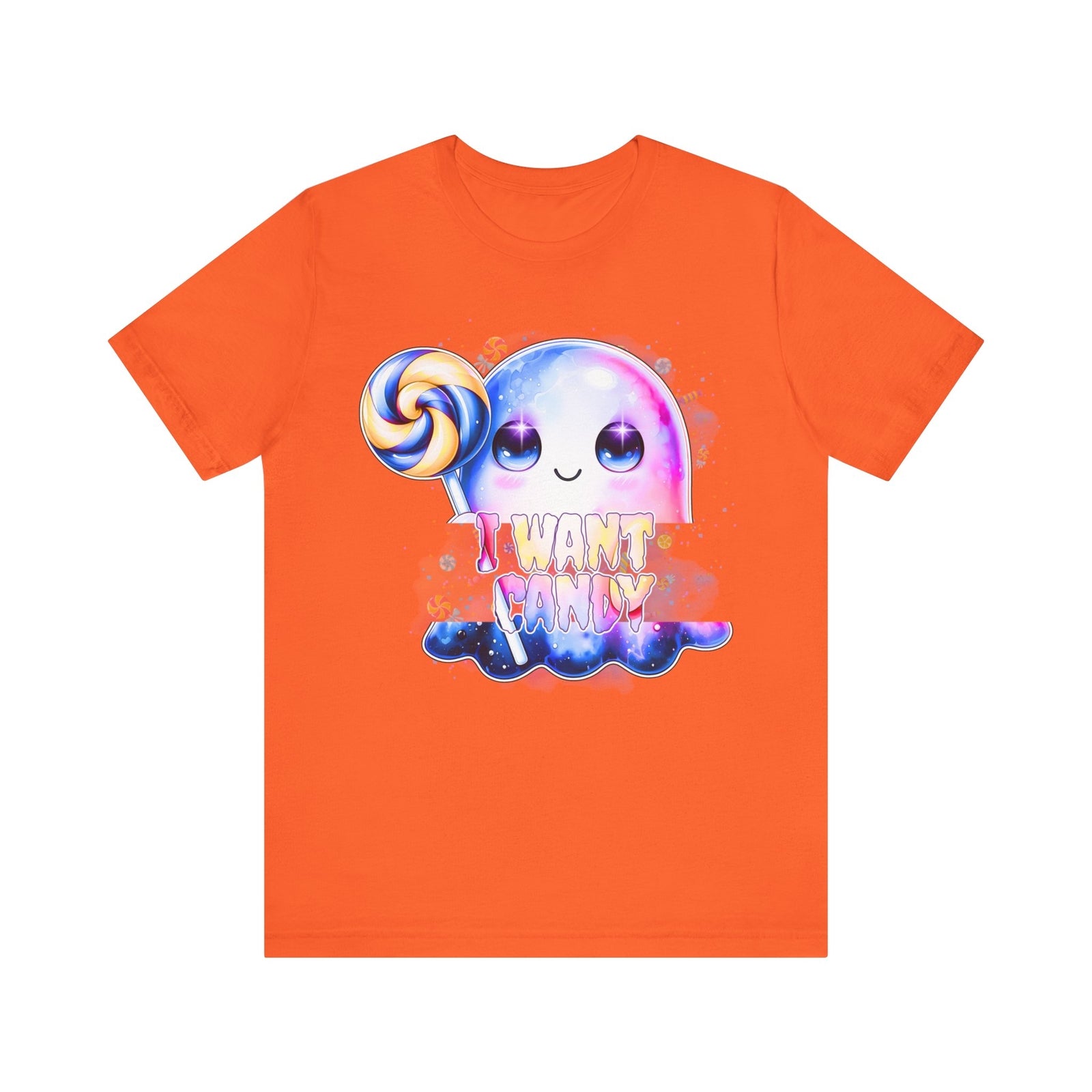 Trick or Treat Ghost: I Want Candy,  Spooky Season T-Shirt Bella + Canvas