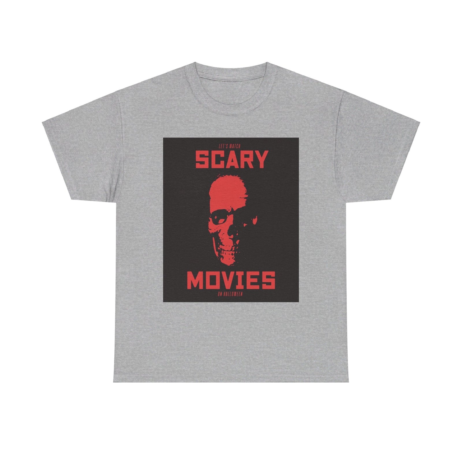 Scary Movies on Halloween T shirt skul red party costume october 31 trickortreat