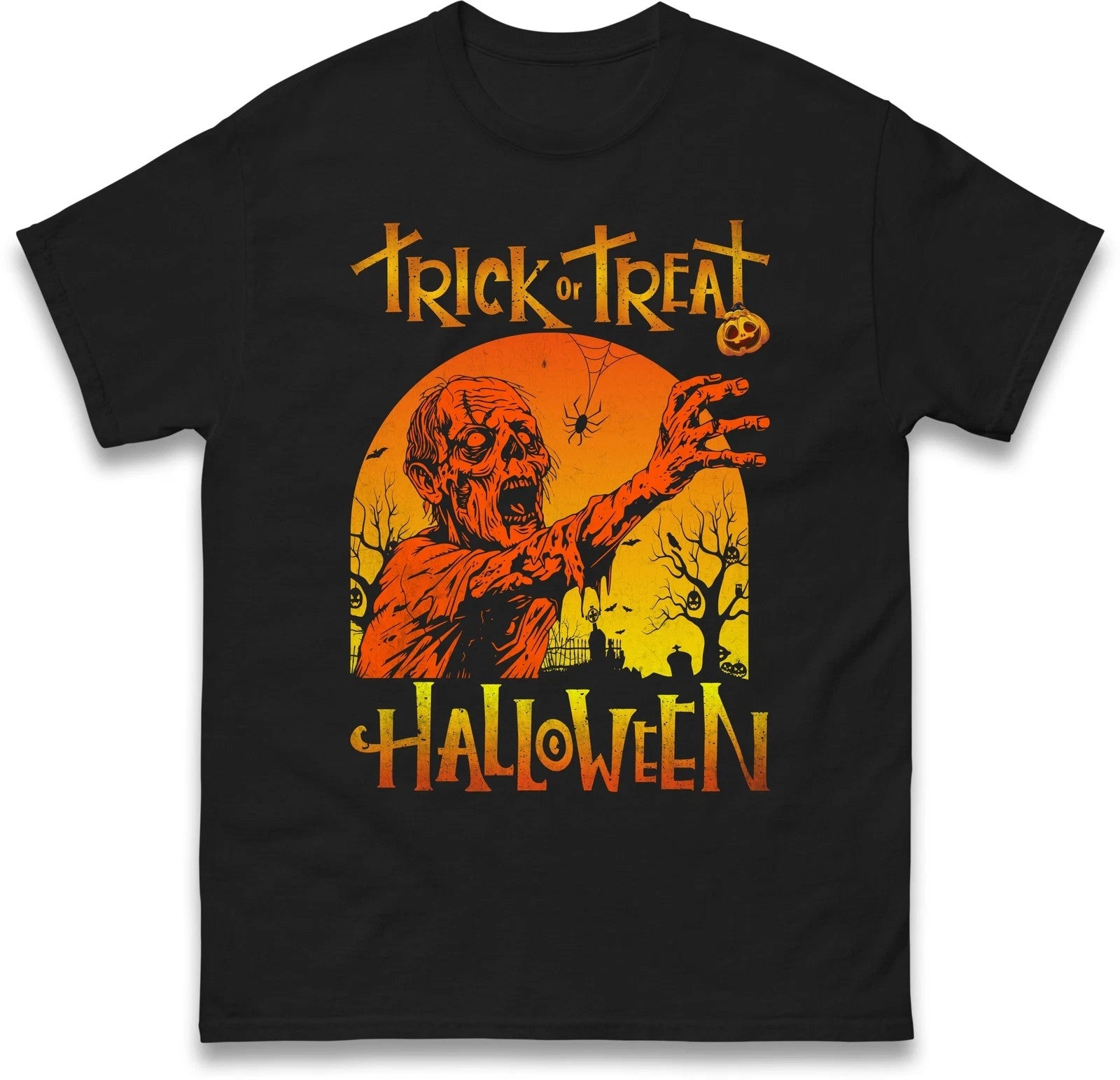 Trick or Treat T-Shirt - Scary Horror Character Halloween Graphic Unisex Tee