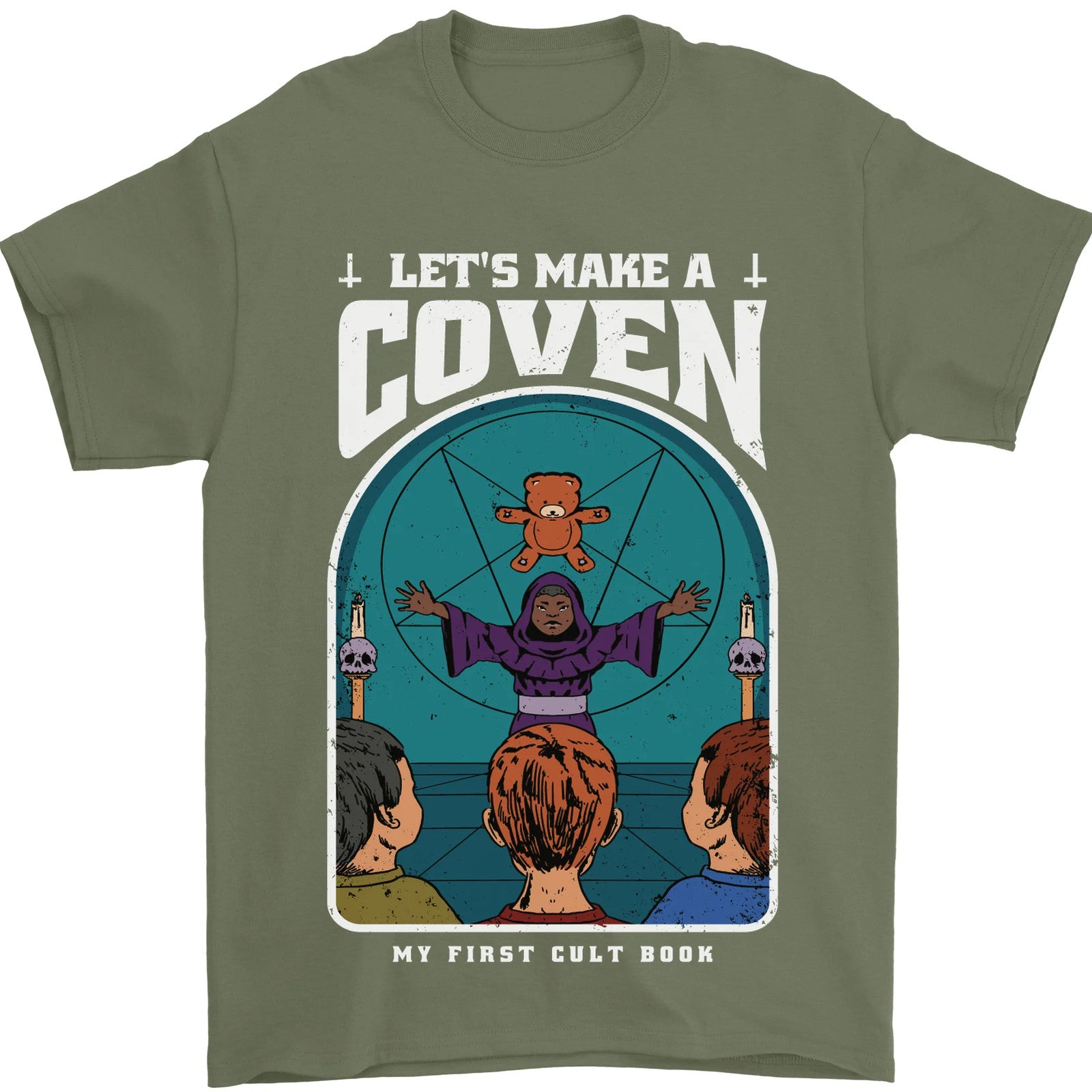 Lets Make a Coven Halloween Satanic Horror Mens T-Shirt 100% Cotton