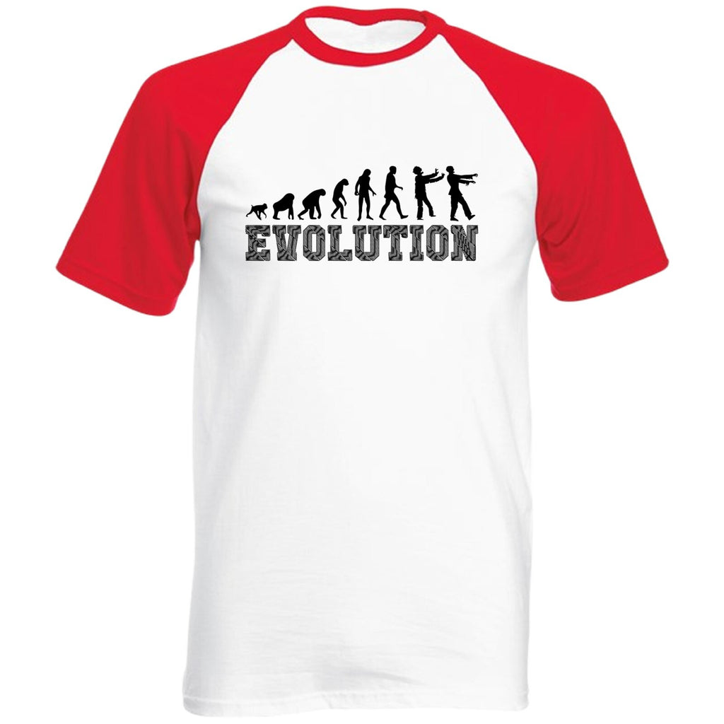 Zombie Evolution Baseball T-Shirt Horror Undead Funny Halloween Scary Raglan Top