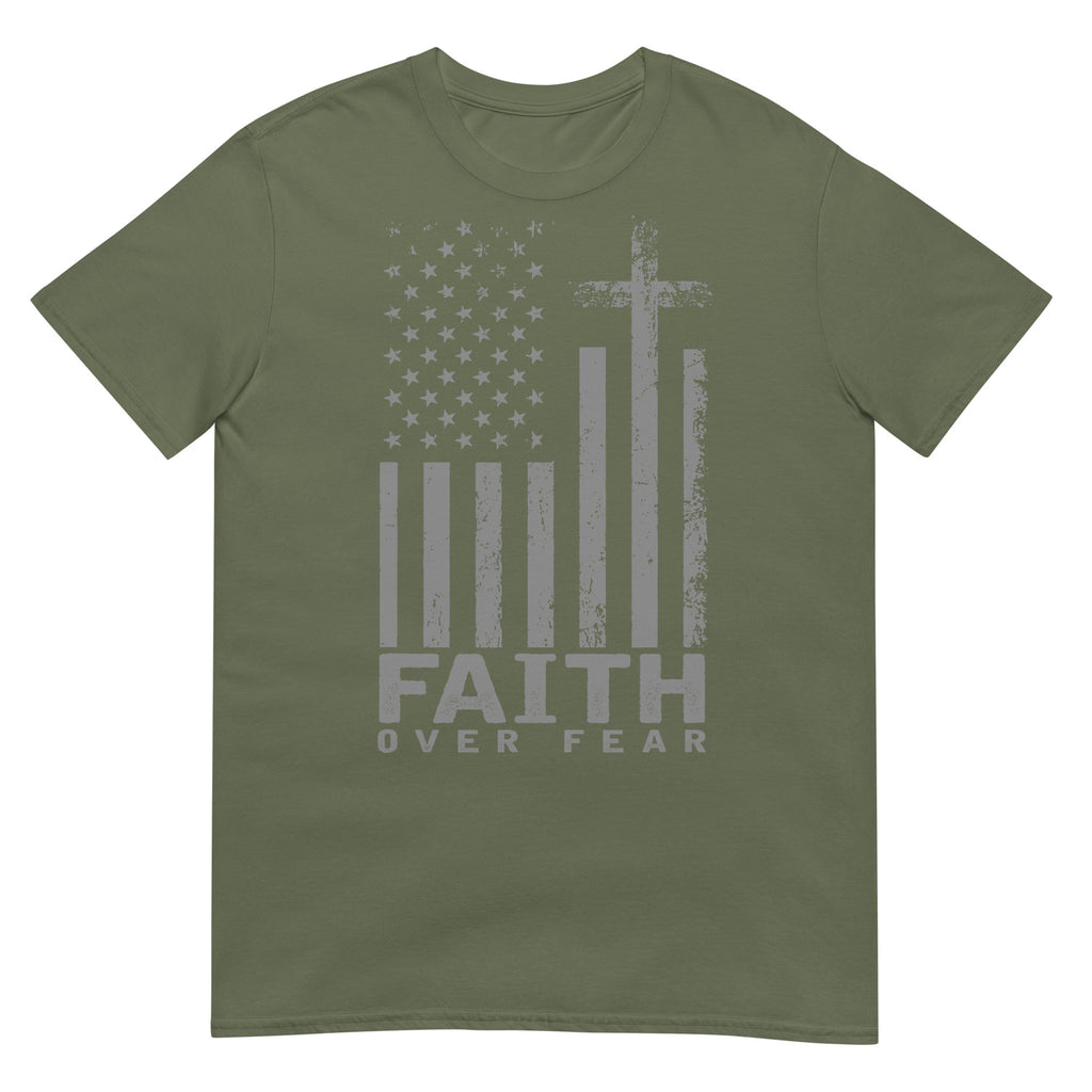 America Pride US Flag Faith Over Fear Prayer T-Shirt
