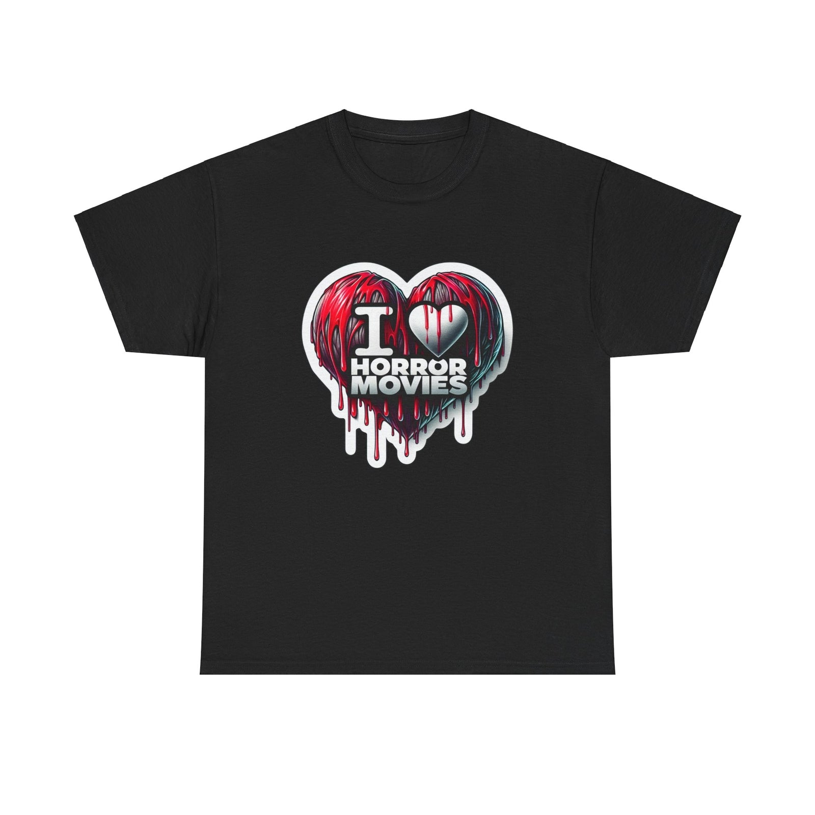 Unisex Adult T Shirt Horror Movie Tee I Heart Horror Movies Scary Gift Spooky