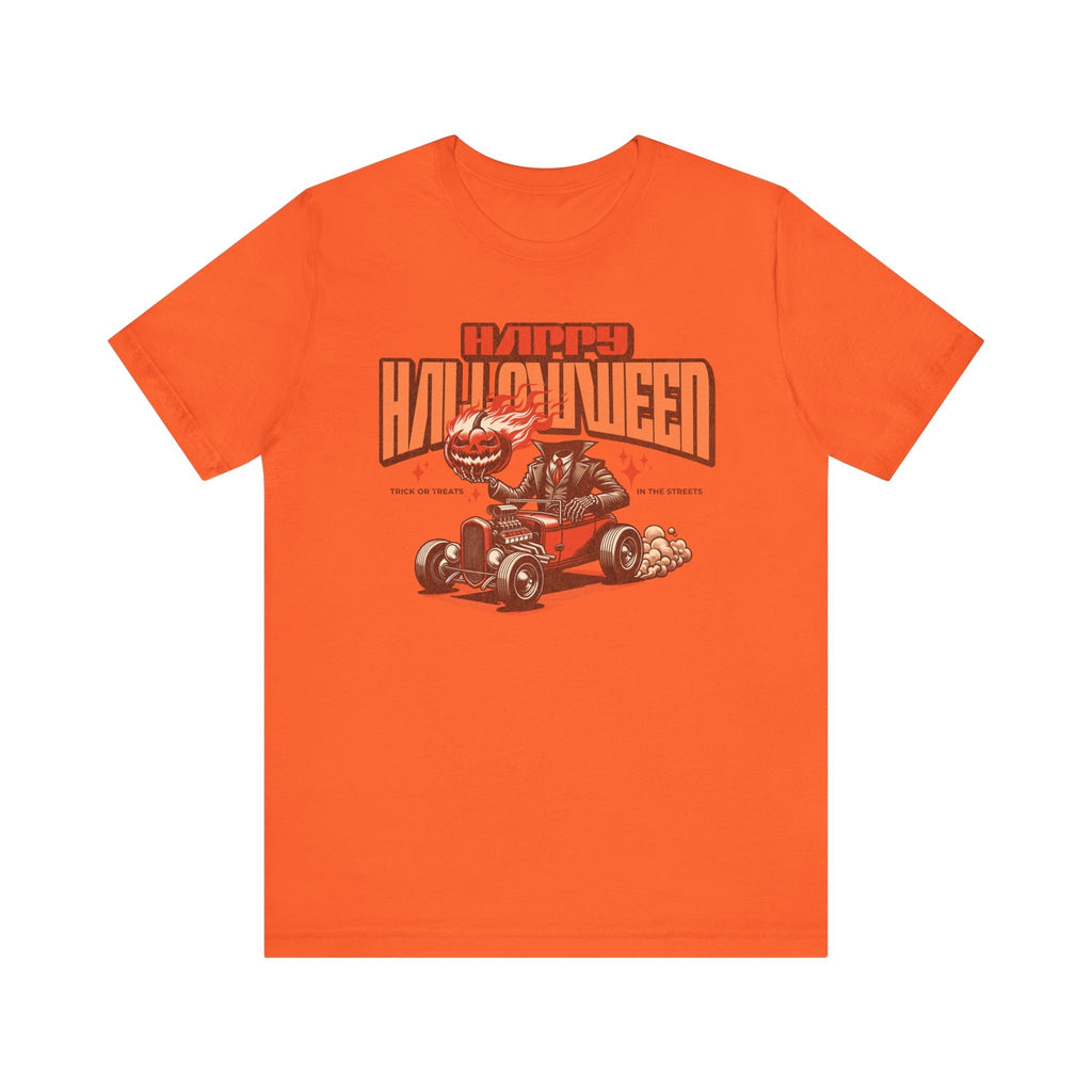 Vintage Halloween T-Shirt Happy Halloween Headless Rider Hot Rod Trick or Treat