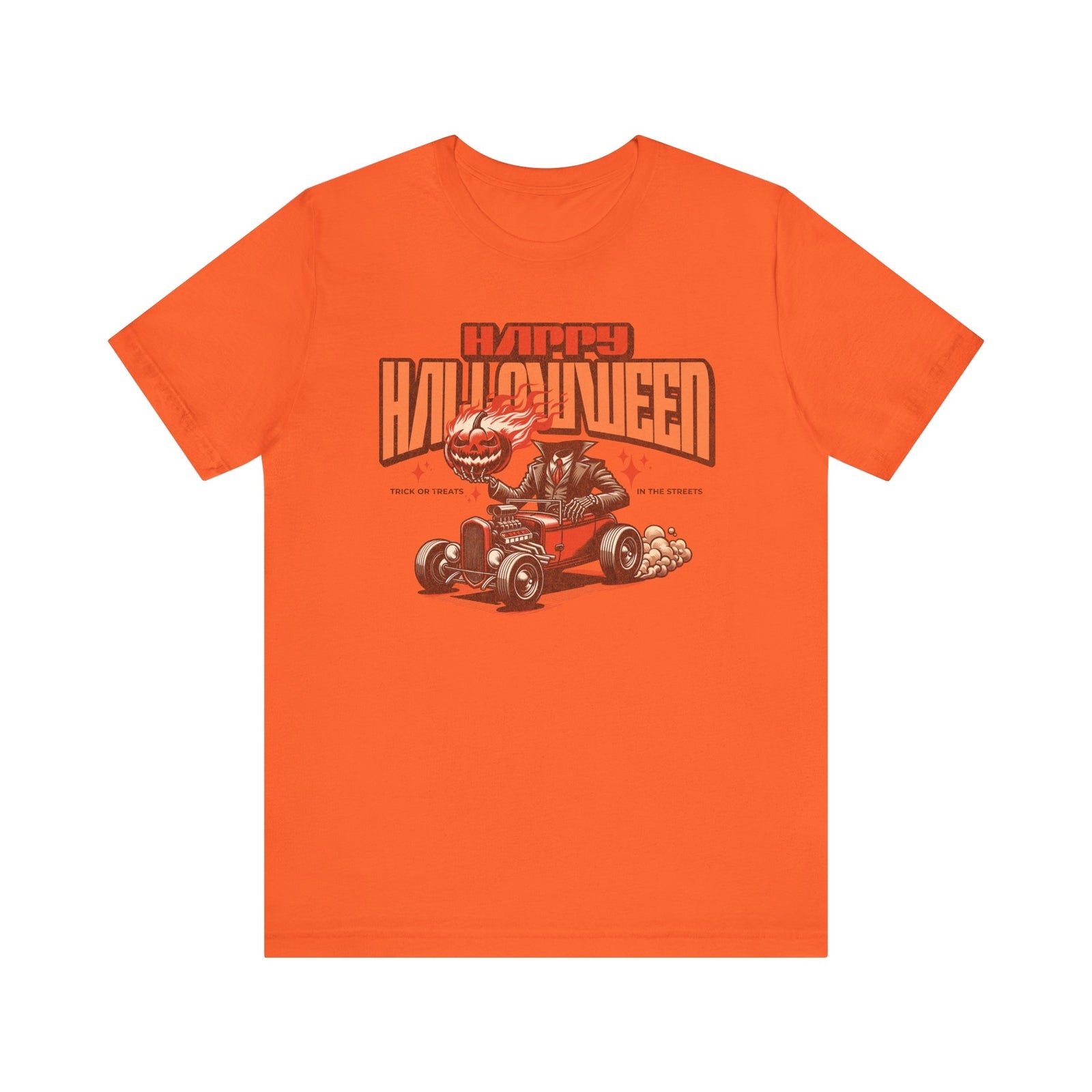 Vintage Halloween T-Shirt Happy Halloween Headless Rider Hot Rod Trick or Treat