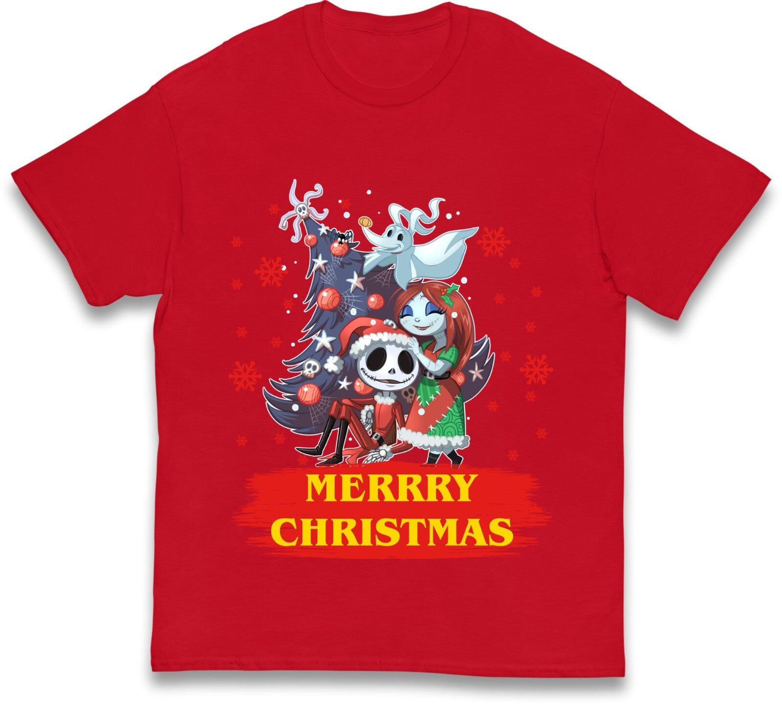 Horror Characters Halloween Christmas Tree T-shirt – Festive & Fun Design