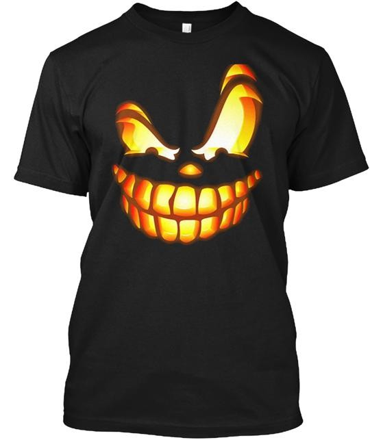 Scary Face Halloween T-Shirt Made in the USA Size S to 5XL
