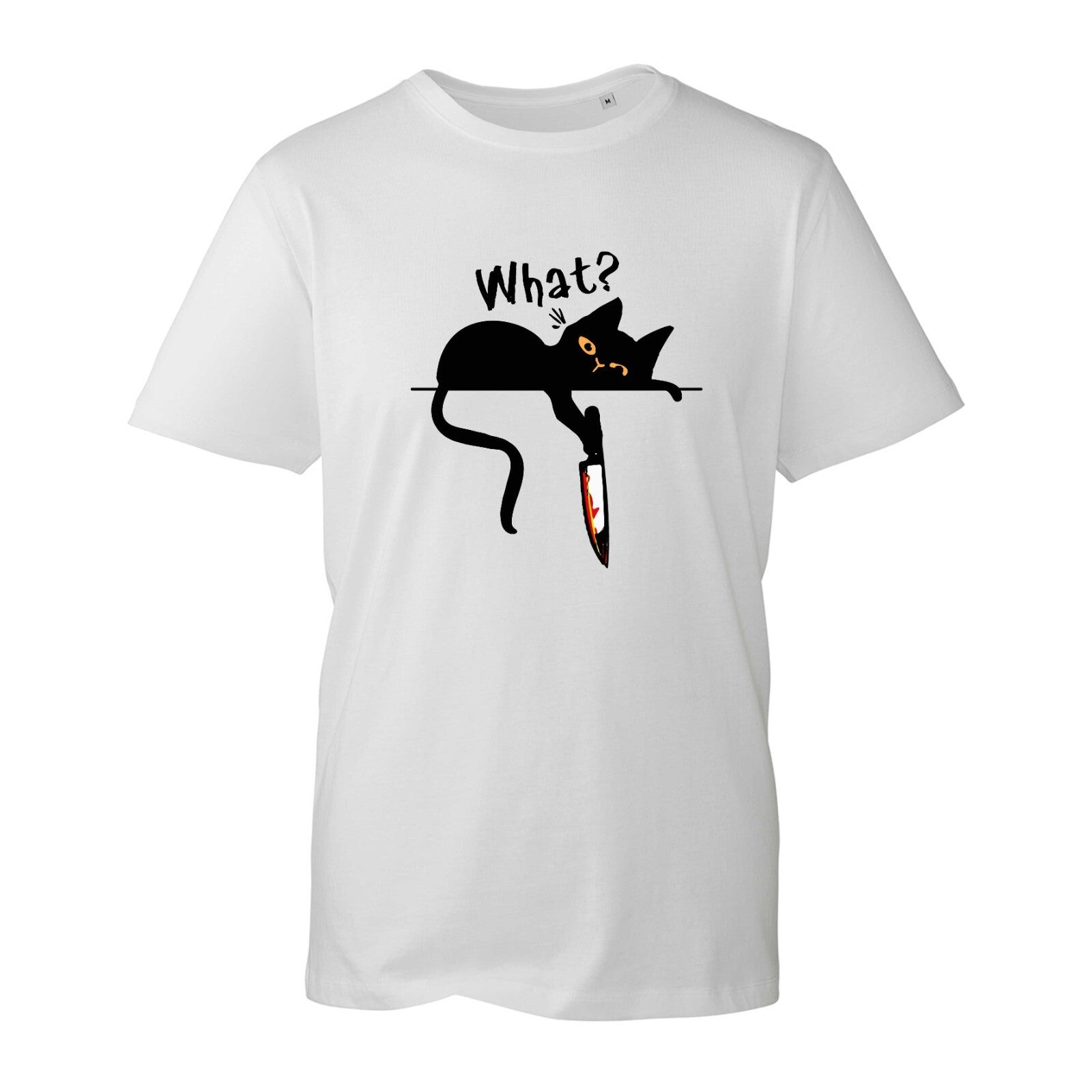 Cat What Halloween T-Shirt, Horror Black Cat Trick Or Treat Halloween Unisex Top