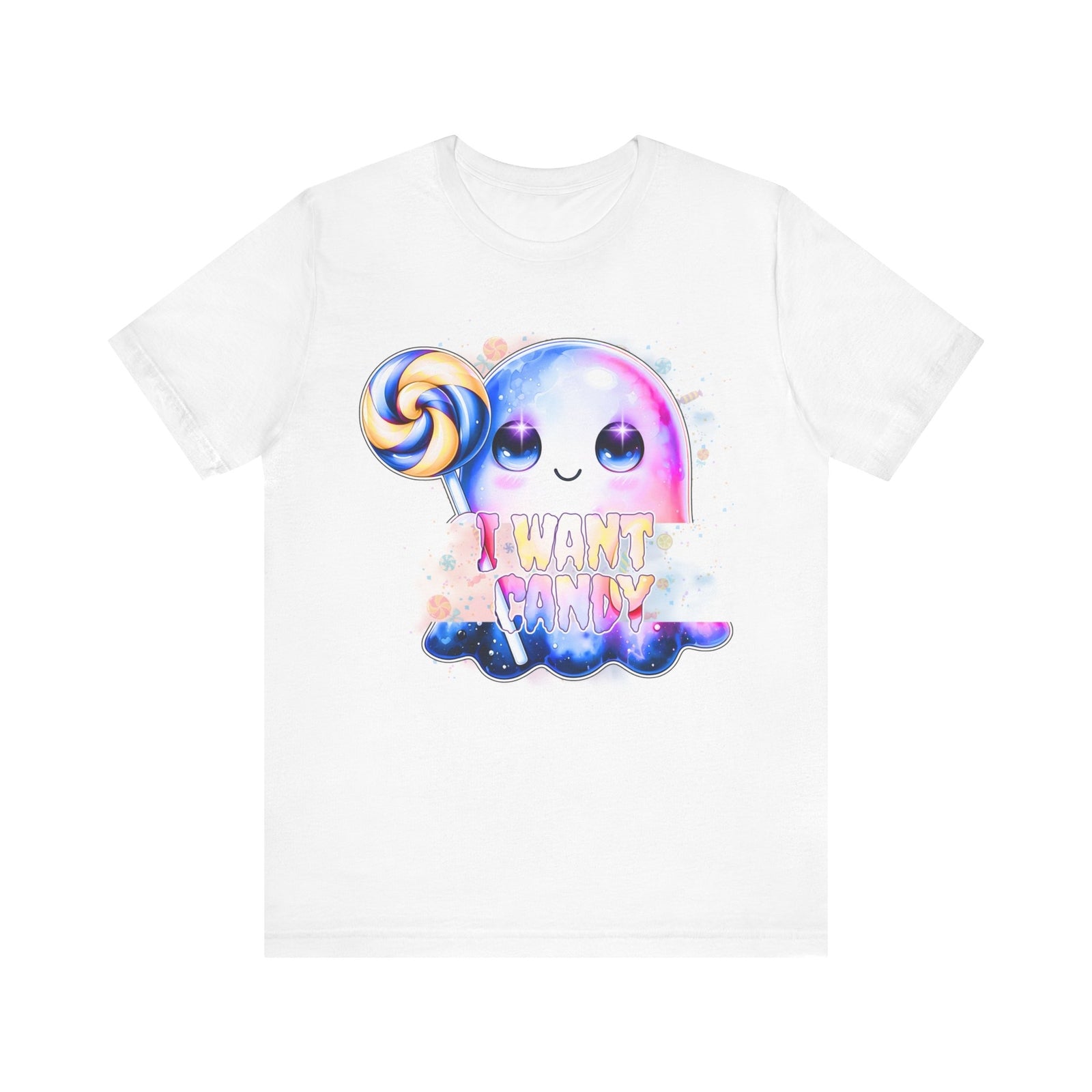 Trick or Treat Ghost: I Want Candy,  Spooky Season T-Shirt Bella + Canvas