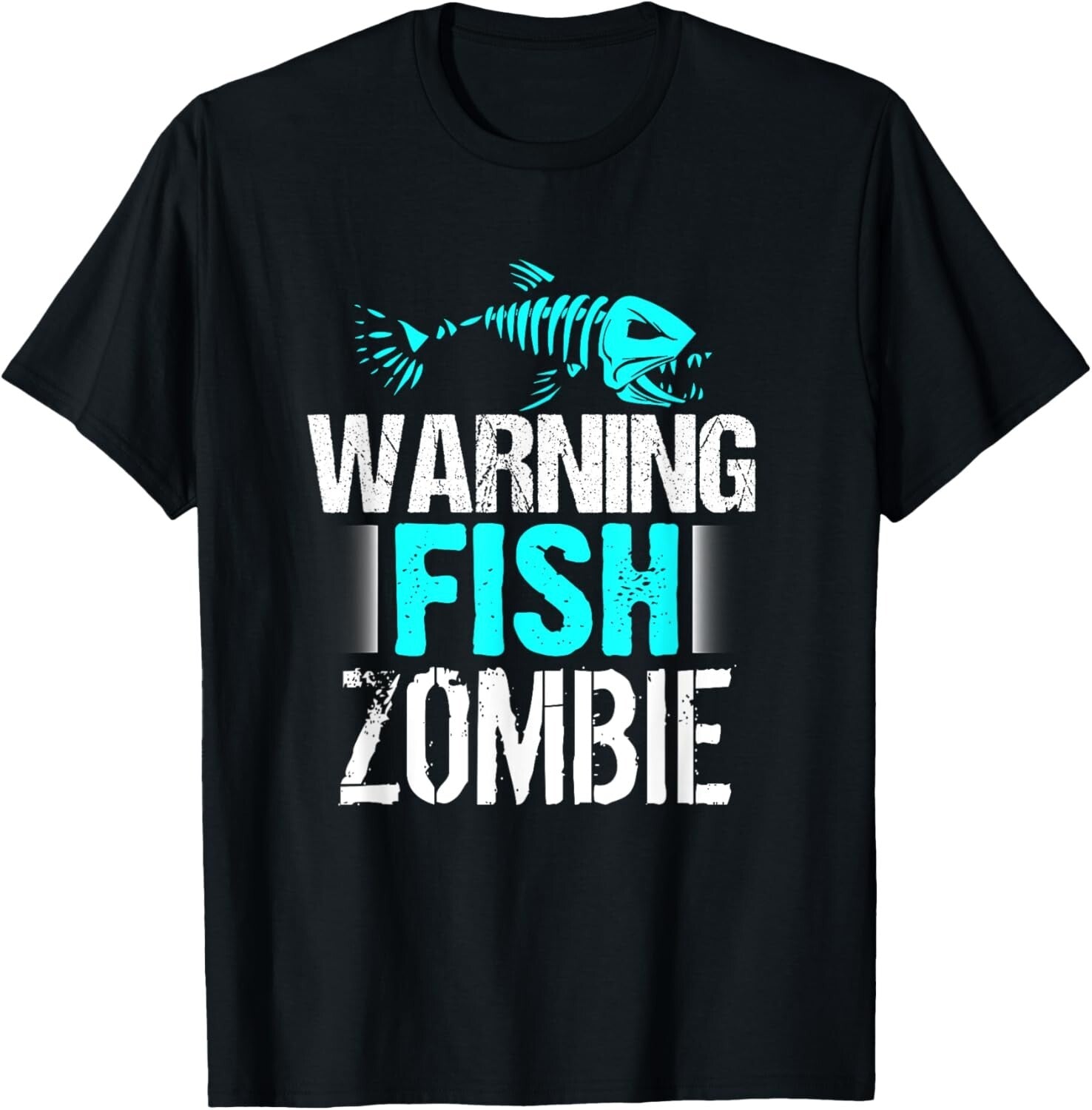 Warning Fish Zombie Funny Halloween Horror Fishing Tee Gift Unisex T-Shirt