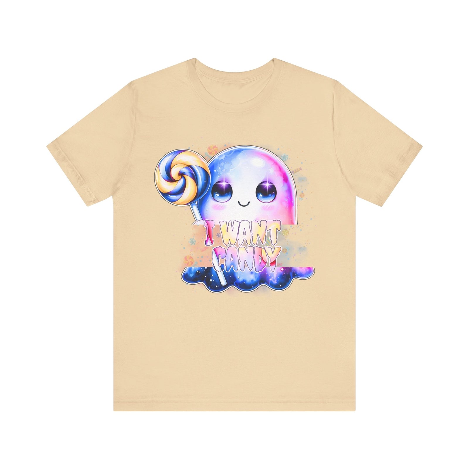 Trick or Treat Ghost: I Want Candy,  Spooky Season T-Shirt Bella + Canvas