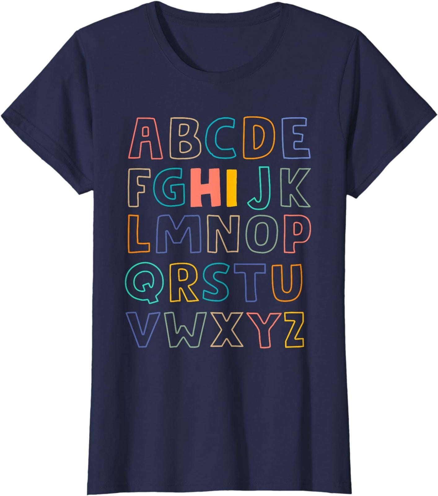 Funny Pre K Kindergarten Hi Alphabet Back To School Ladies' Crewneck T-Shirt