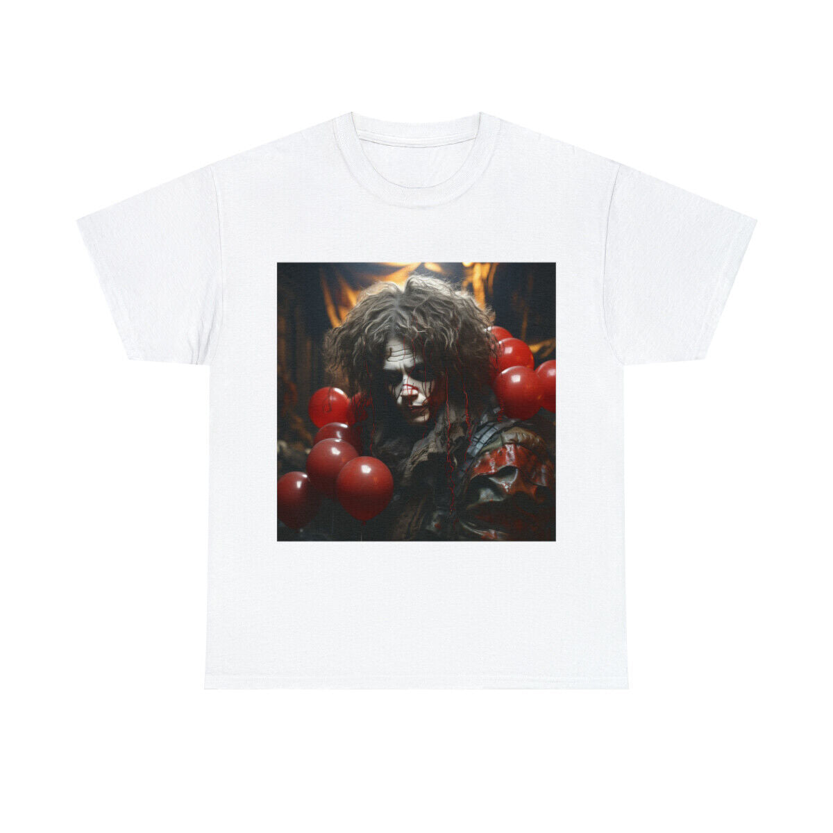 Unisex Adult T Shirt Haunted Clown Scary Horror Halloween Metal Band Gothic Emo