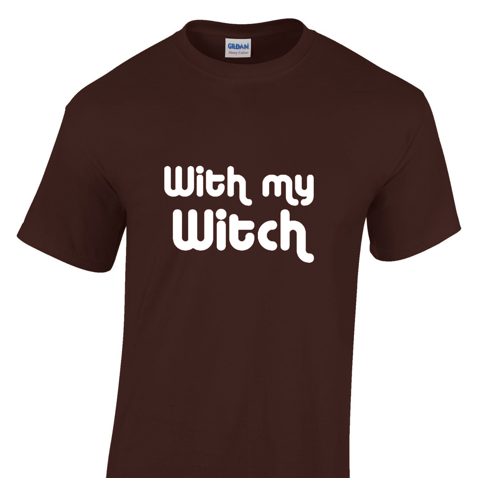Mens Halloween Tshirt - With My Witch Party Night Trick Or Treat Costume T Shirt