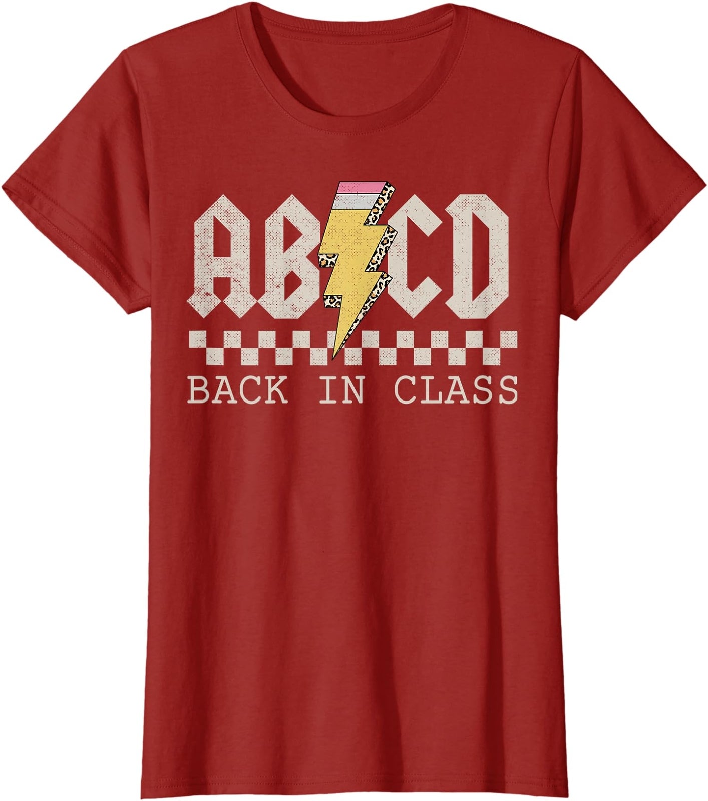 Rock Back To School ABCD Back In Class Teachers Gift Ladies' Crewneck T-Shirt