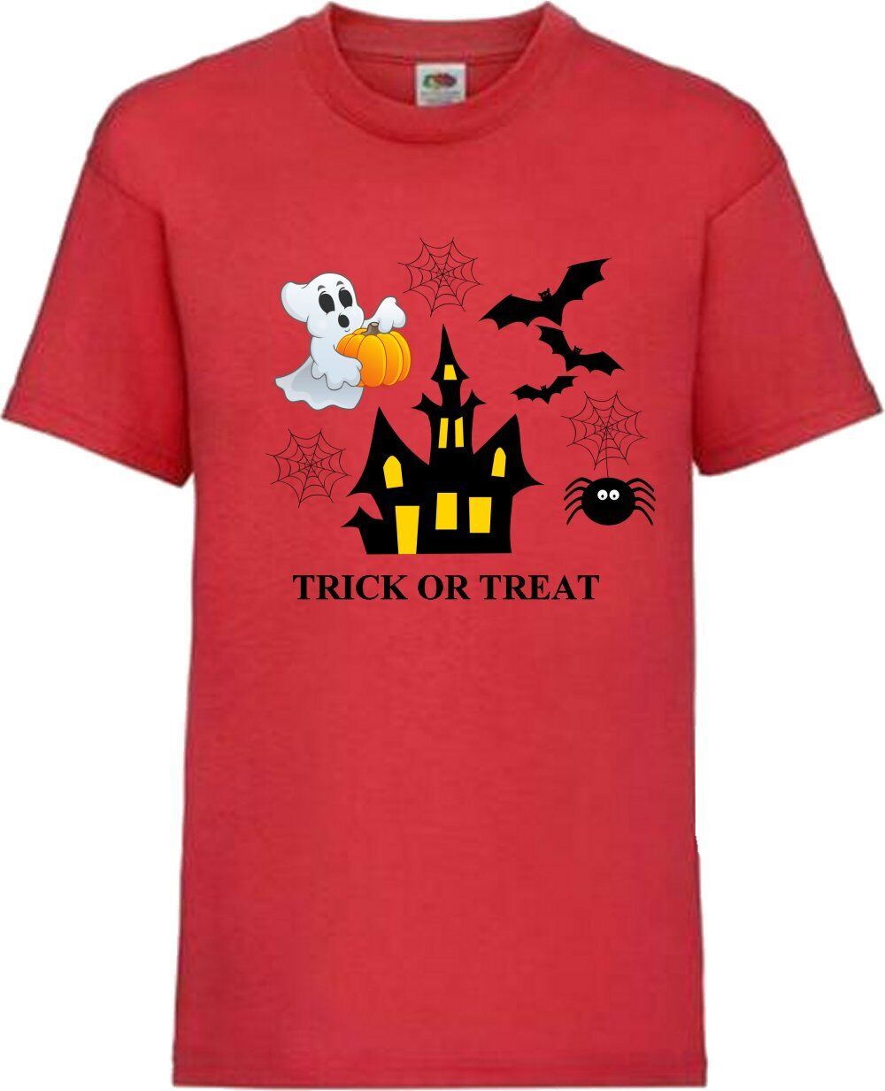 Happy Halloween Trick Or Treat Bat Ghost Spider T Shirt Various Colours + Sizes