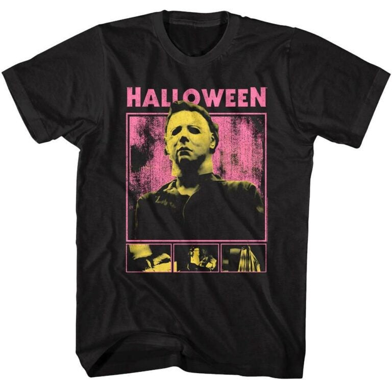 Halloween Pink Action Slasher Horror Movie T Shirt