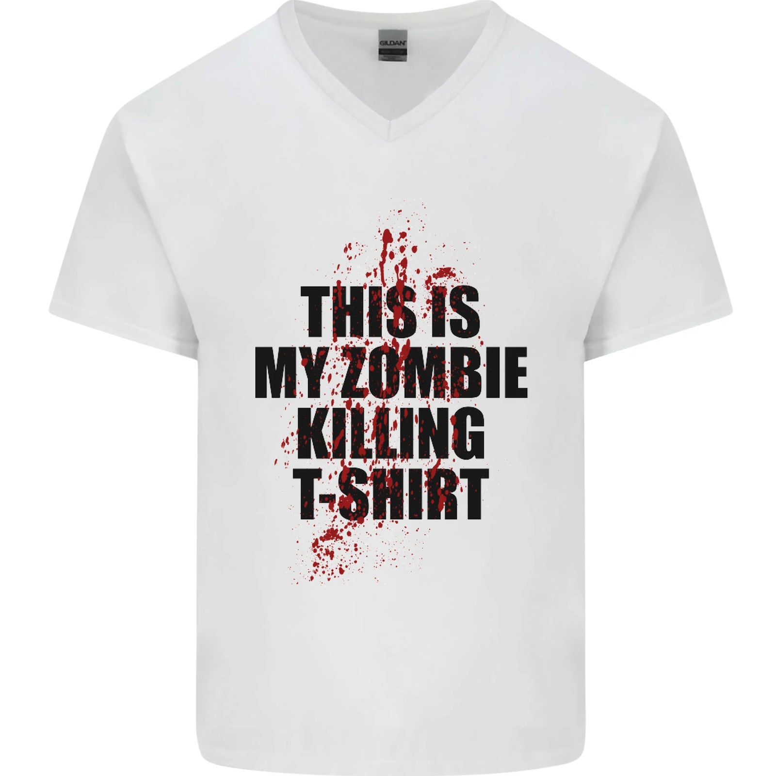 This Is My Zombie Killing Halloween Horror Mens V-Neck Cotton T-Shirt