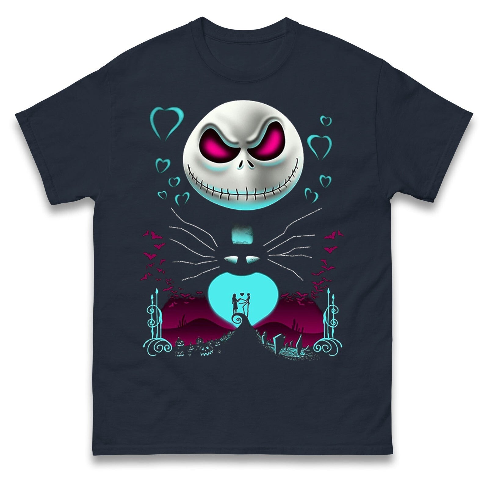 Horror Skeleton Face Halloween T Shirt