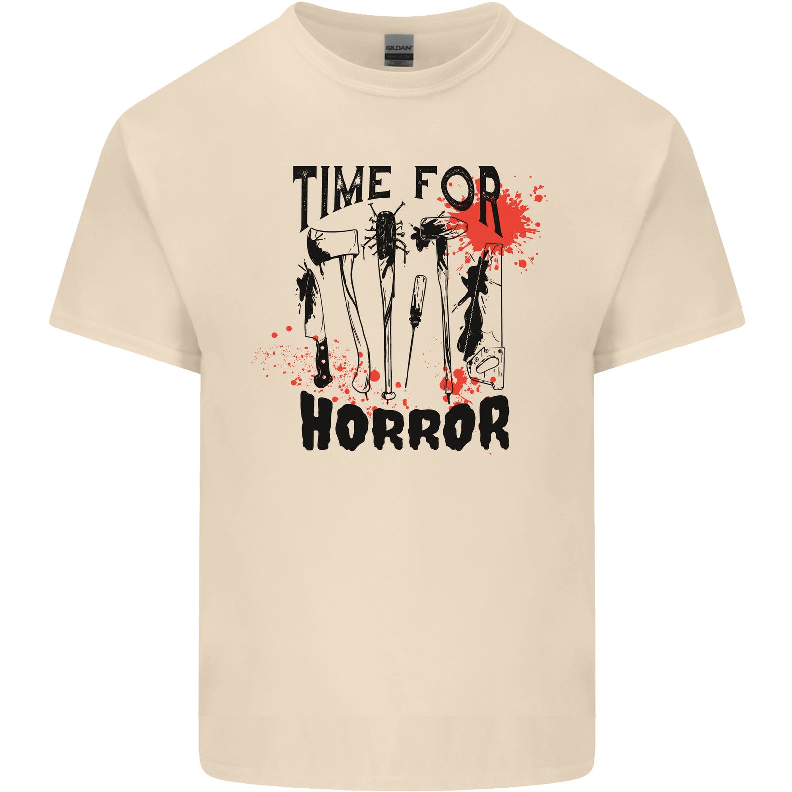 Time for Horror Halloween Serial Killer Murder Mens Cotton T-Shirt Tee Top