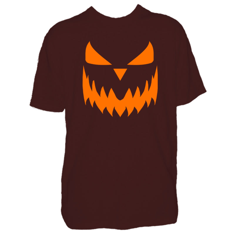 Mens Halloween Pumpkin Face Tshirt - New Scary Trick Or Treat Costume Shirt
