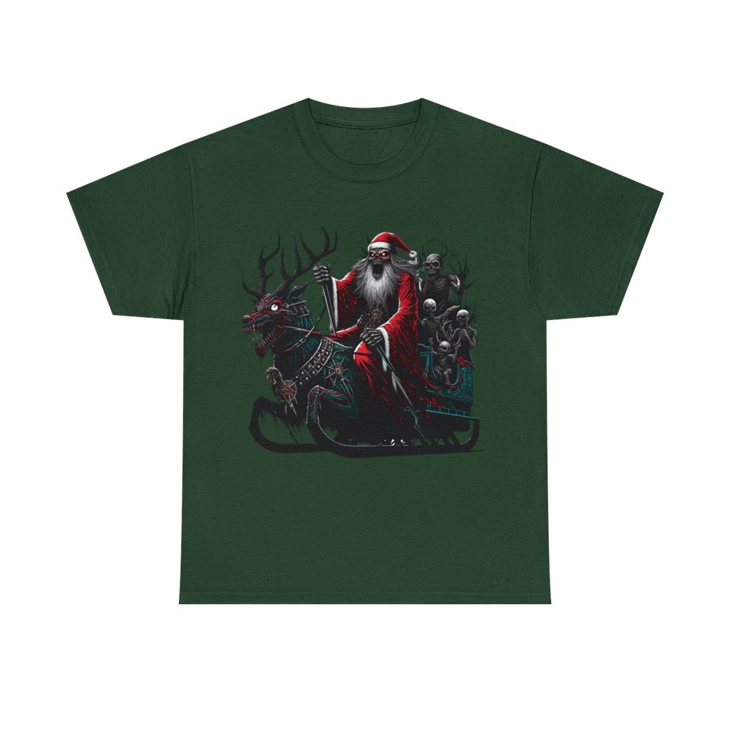 Adult T Shirt Scary Horror Christmas Heavy Death Metal Santa Claus Retro Style