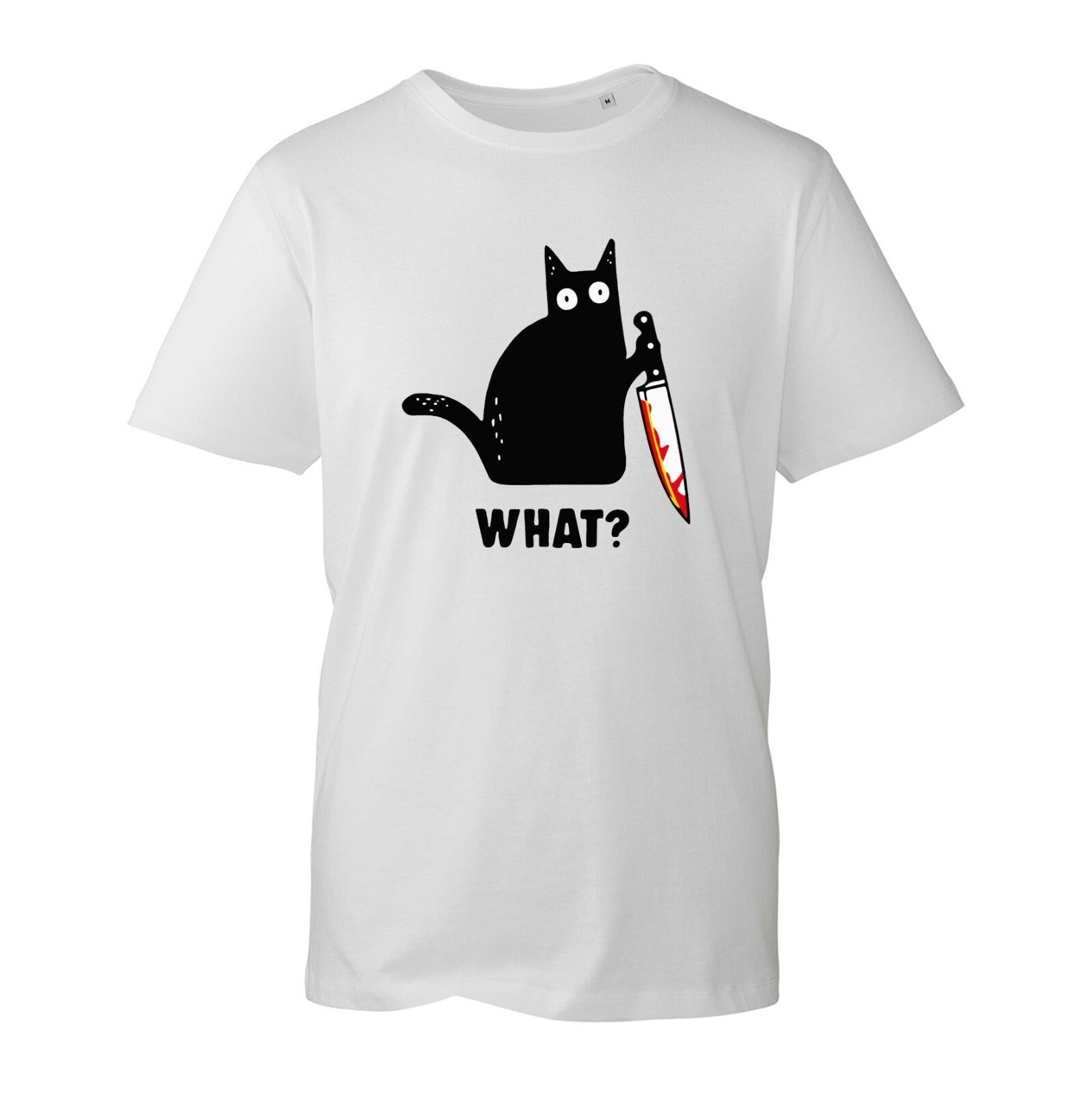 What Cat Halloween T-Shirt, Horror Black Cat Trick Or Treat Halloween Unisex Top