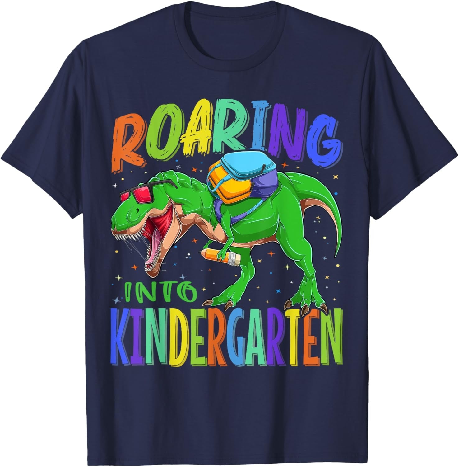 Roaring Into Kindergarten Dinosaur T Rex Back to School Boys T-Shirt Hoodie