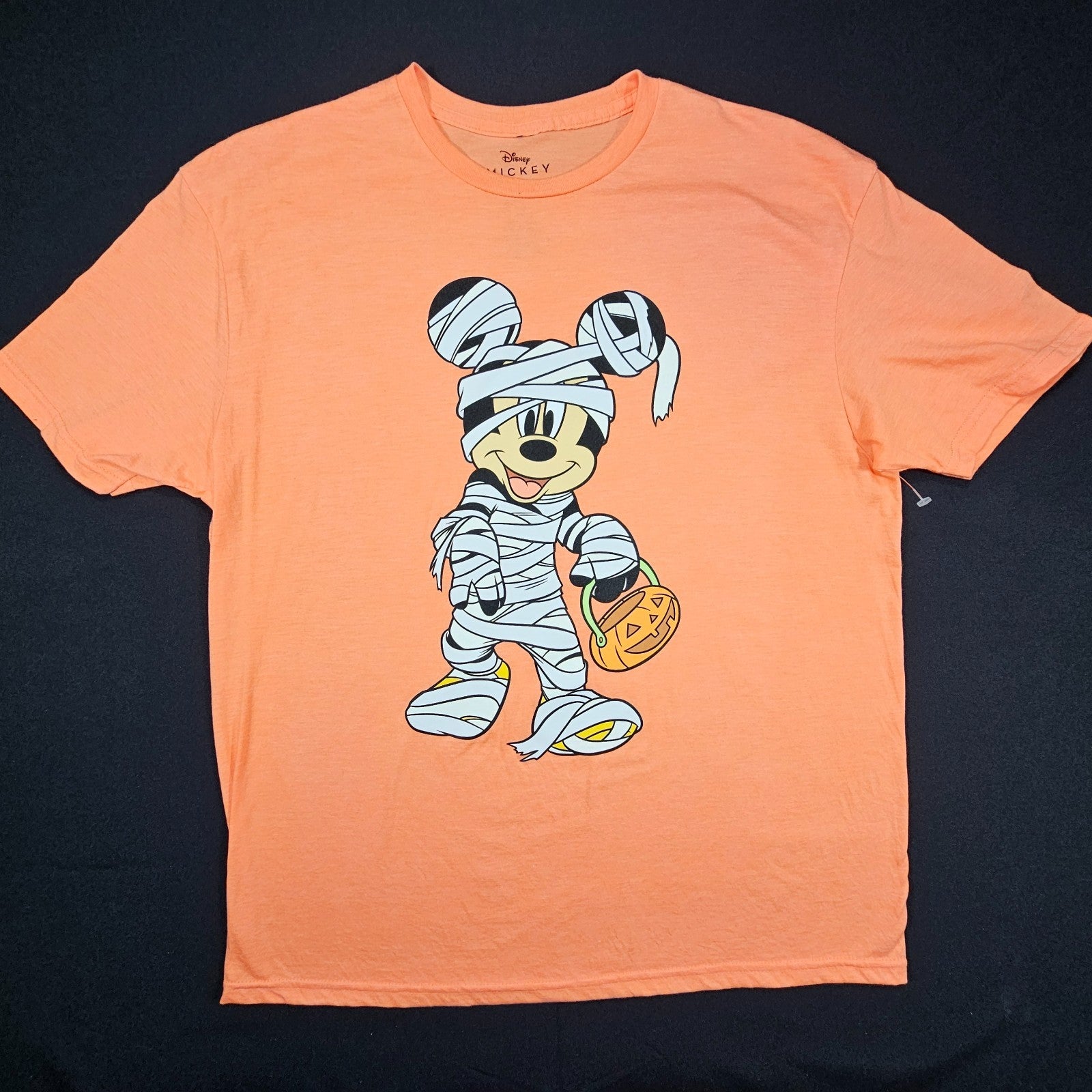 Disney Mickey Mouse T-Shirt Halloween Mummy Trick Or Treat Orange