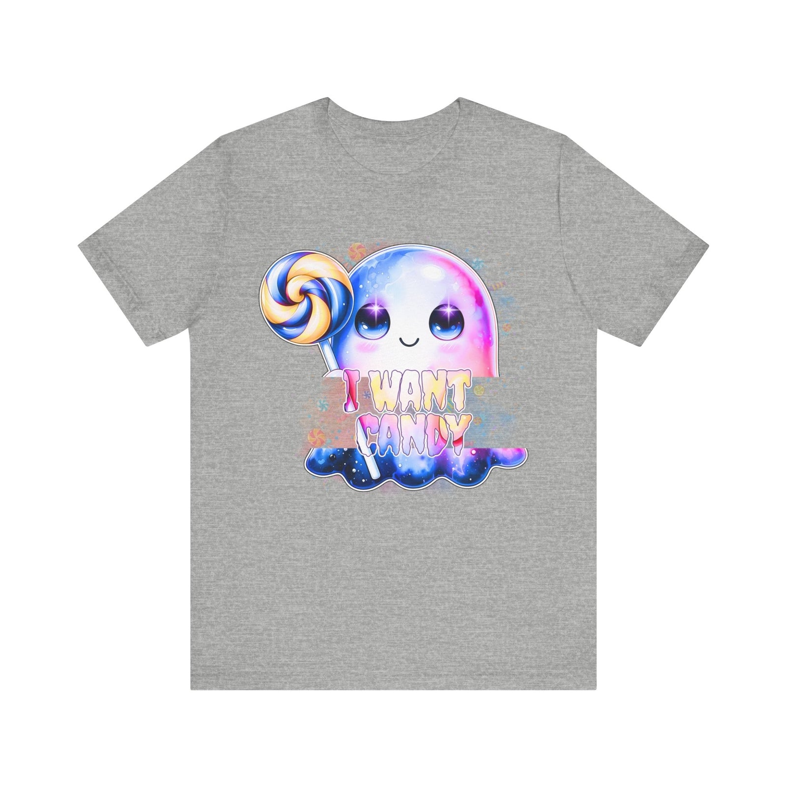 Trick or Treat Ghost: I Want Candy,  Spooky Season T-Shirt Bella + Canvas