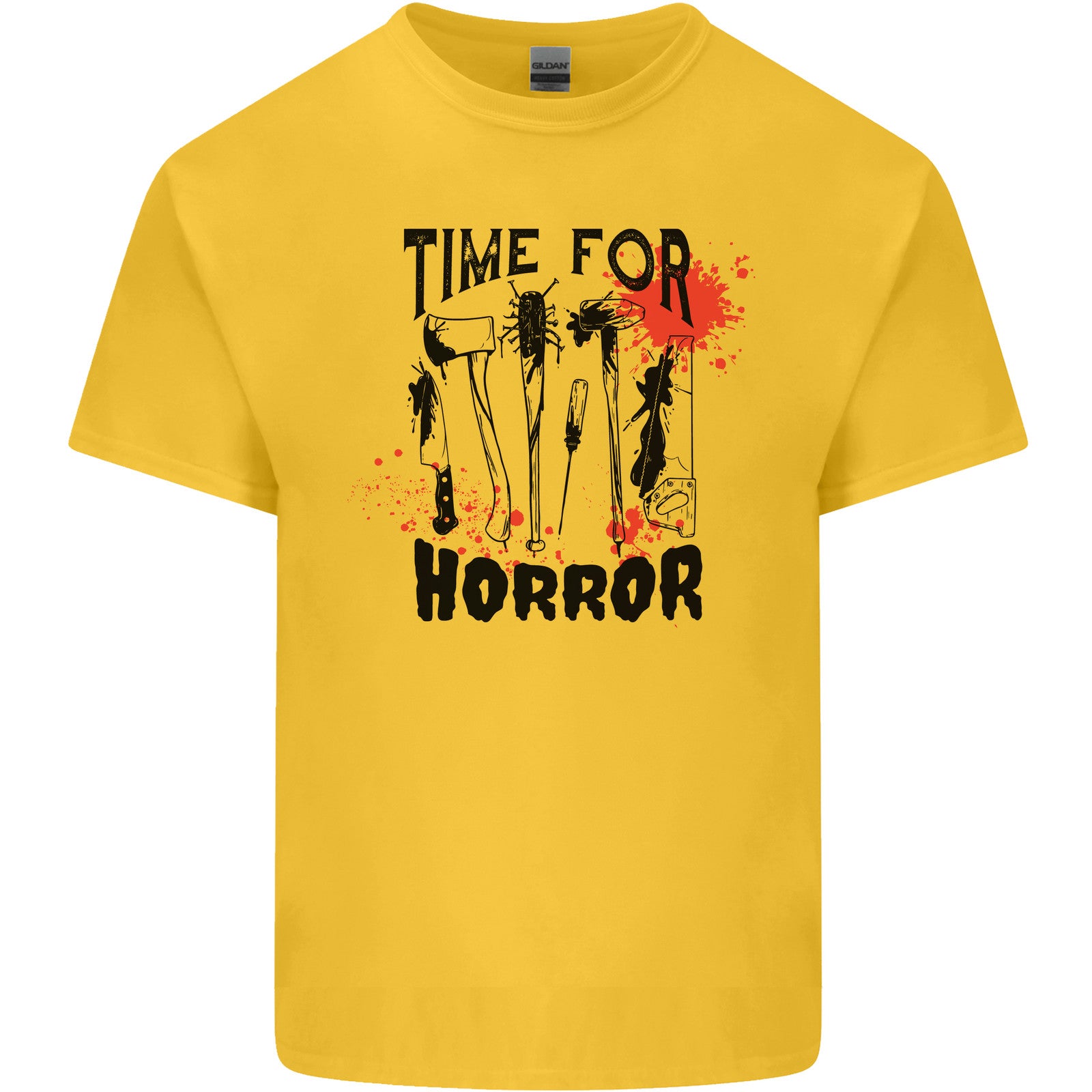 Time for Horror Halloween Serial Killer Murder Mens Cotton T-Shirt Tee Top