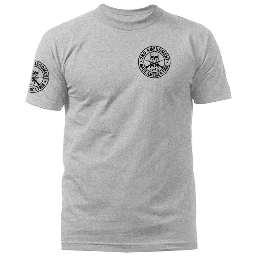 2nd Amendment Made America Free Constitution Gun US Flag Patriotic T-shirt
