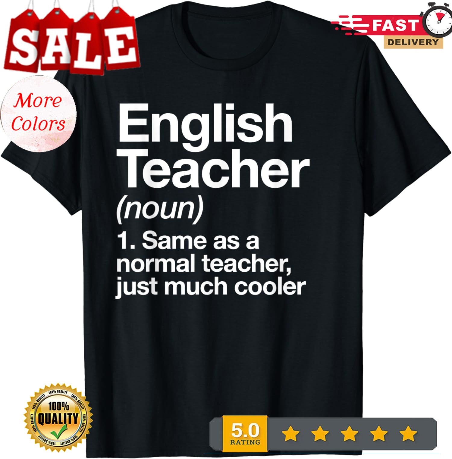 English Teacher Definition Funny Back To School First Unisex T-Shirt