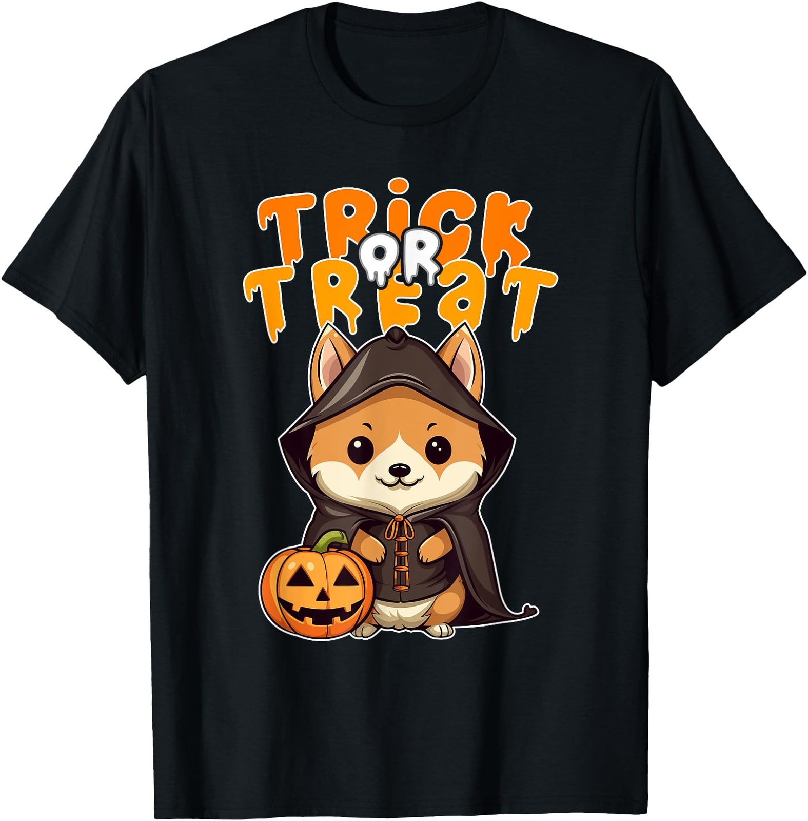 Halloween sweet Shiba Inu Design Trick or Treat T Shirt Men
