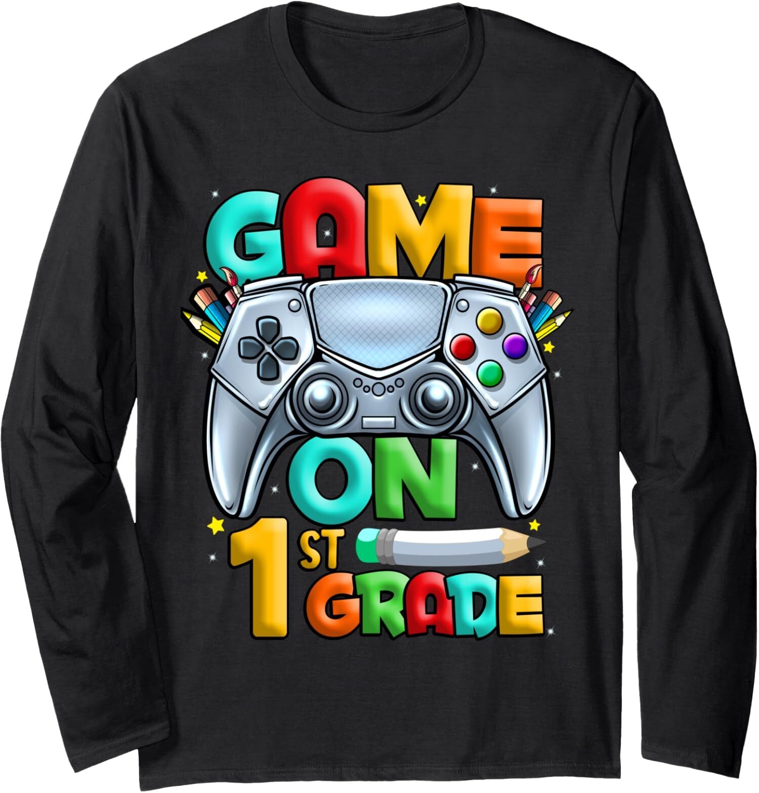 Game On 1st Grade Back To School 1st Grade Level Long Sleeve Tshirt