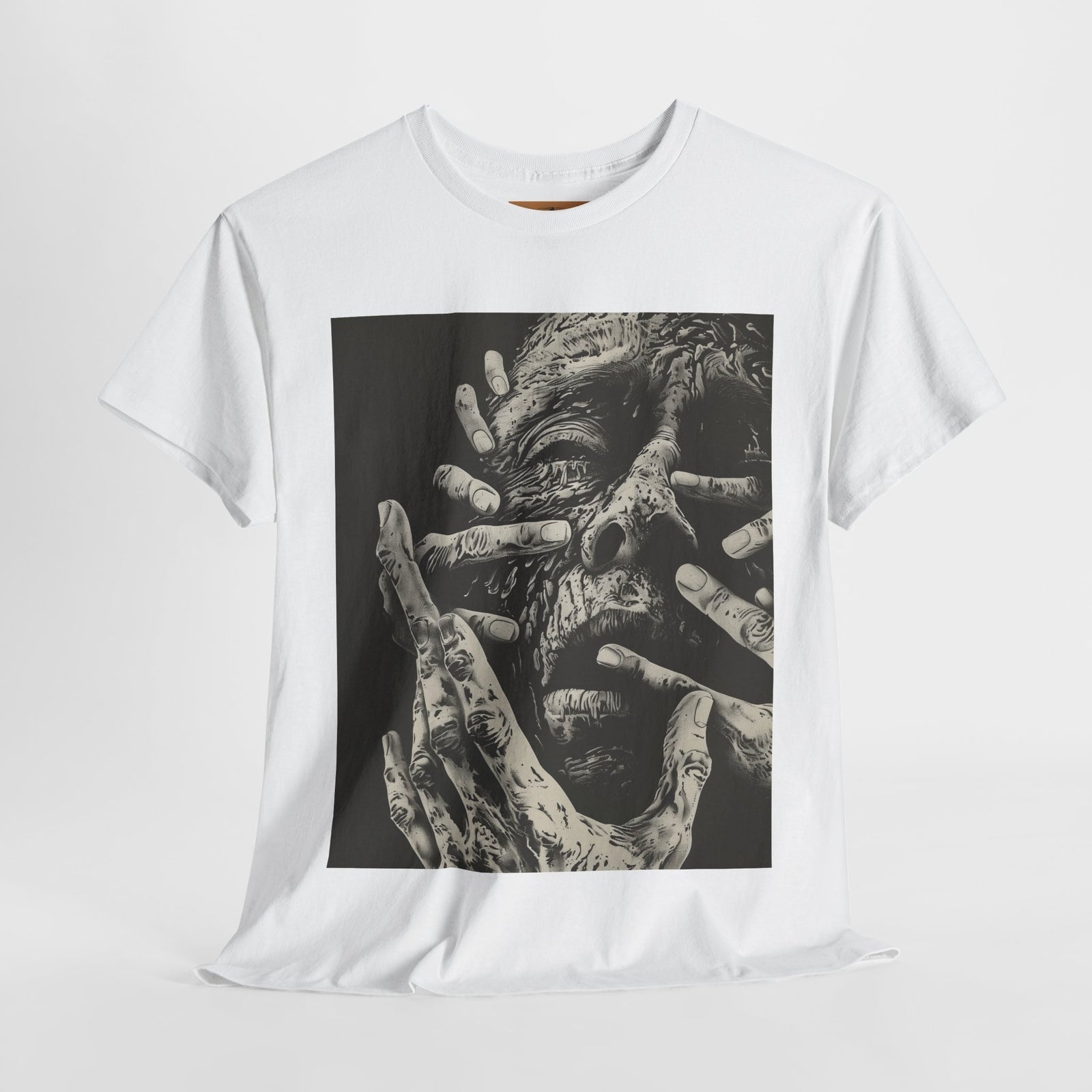 "Hands Beneath the Skin" Horror T-Shirt – Disturbing Human Face Art Tee