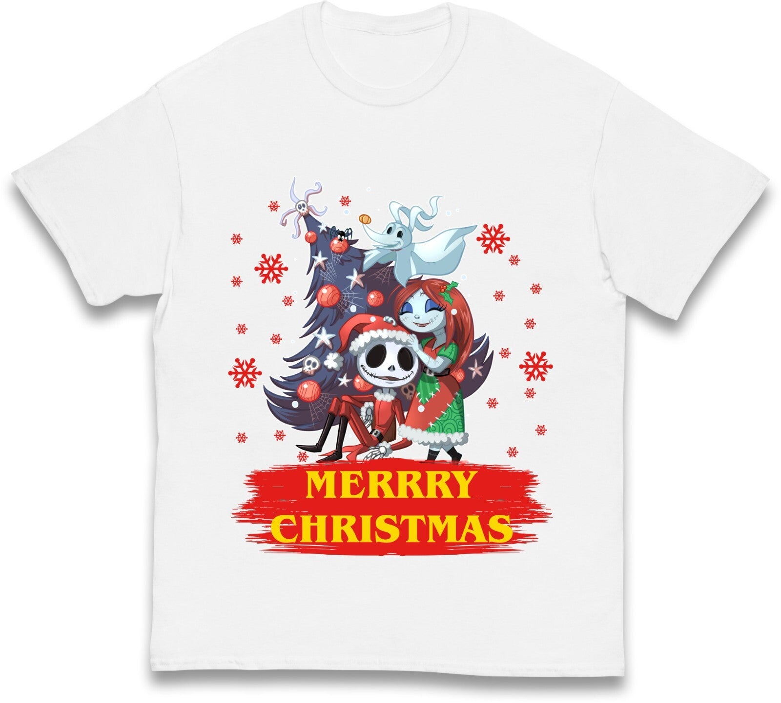 Horror Characters Halloween Christmas Tree T-shirt – Festive & Fun Design