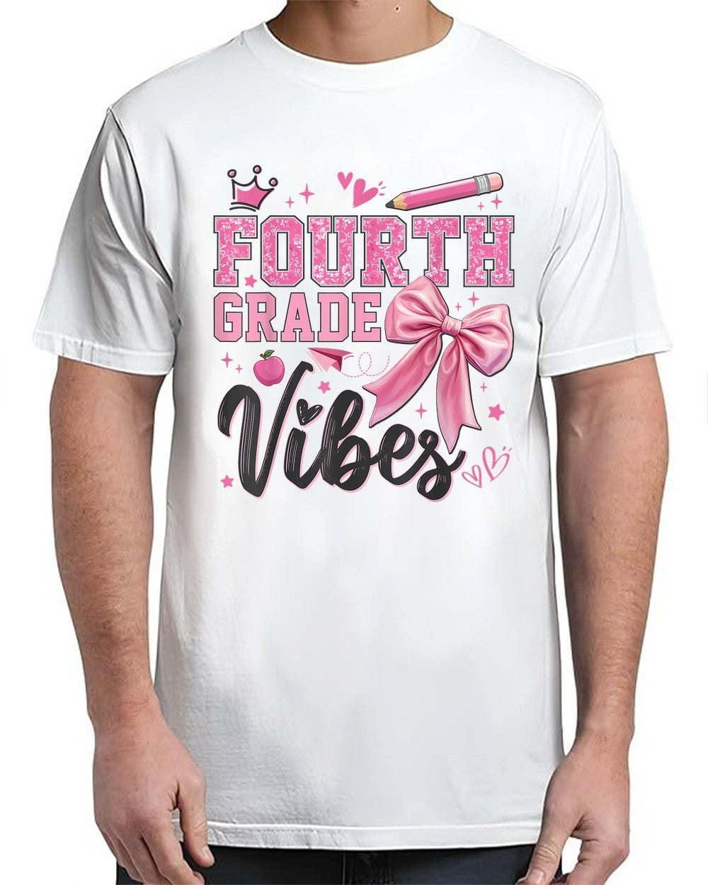 4th Fourth Grade Vibes Back To School Coquette For Adult S-4XL T-Shirt