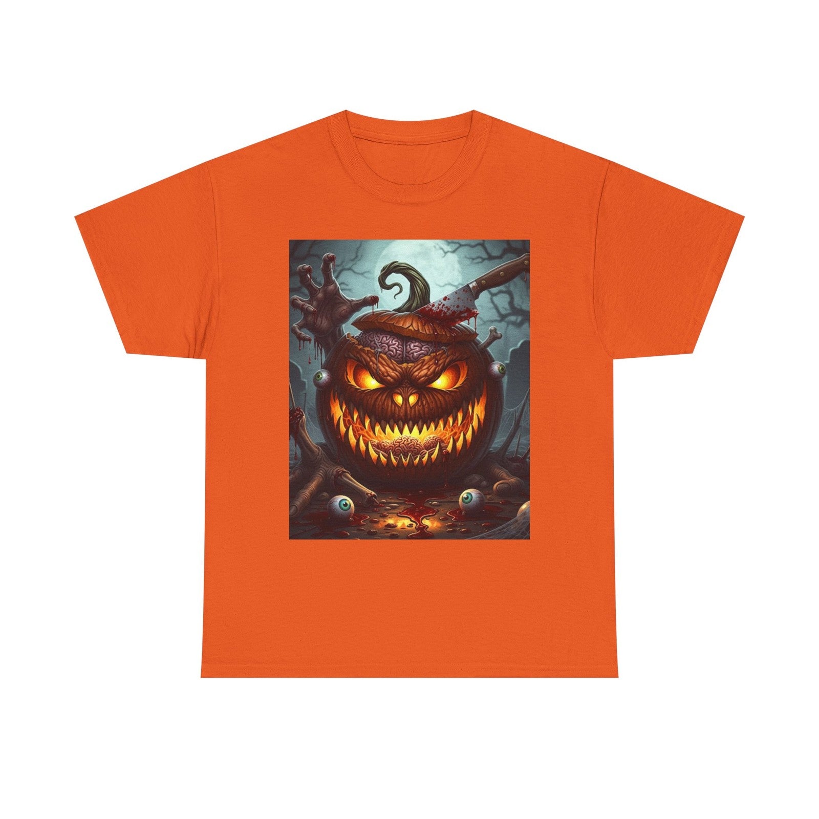 Halloween Pumpkin Graphic Tee, Unisex Spooky Season Apparel Trick or Treat Shirt