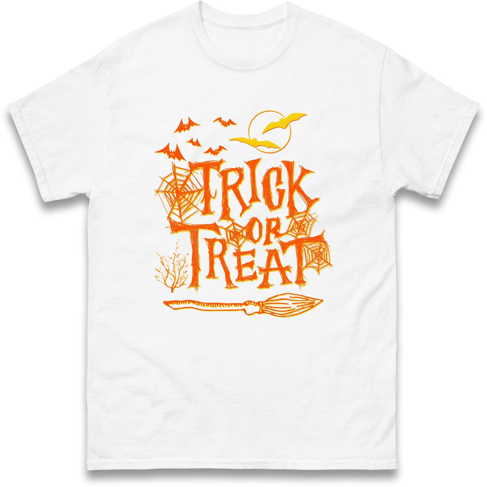Trick or Treat With Broom and Bat Halloween T Shirt,Halloween Celebration Gift