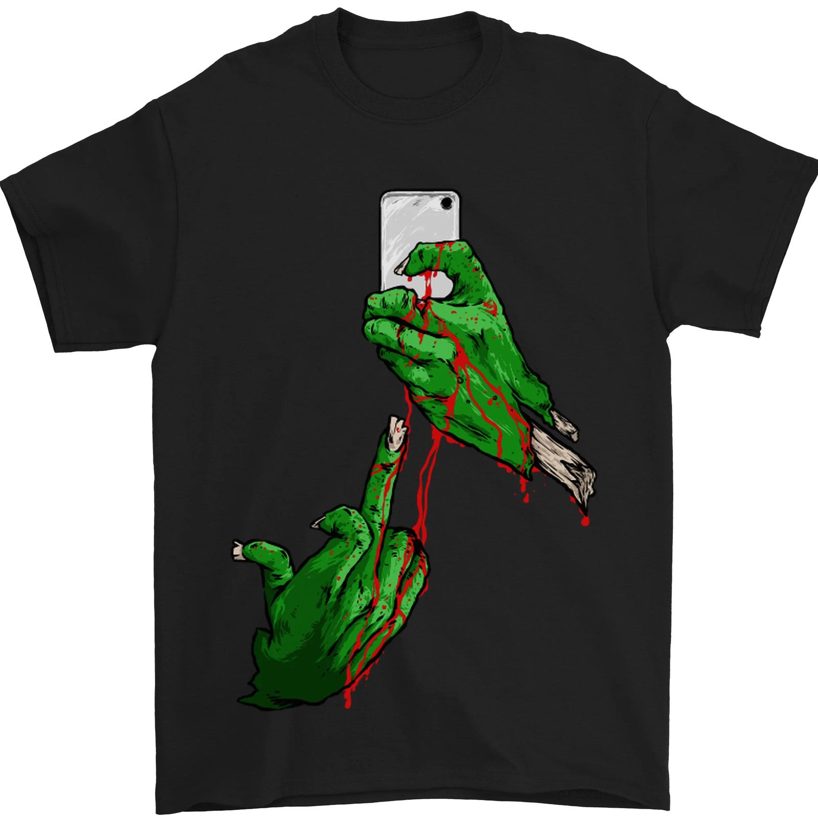 Zombie Selfie Funny Halloween Horror Mens T-Shirt 100% Cotton