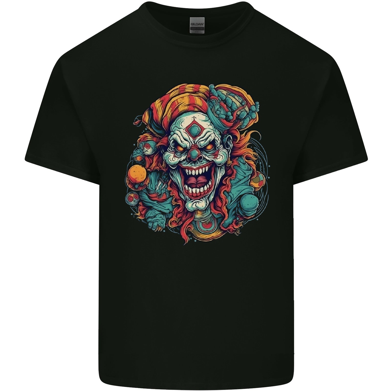 Horror Clown Halloween Satan Evil Skull Demon Mens Cotton T-Shirt Tee Top